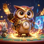 Jouez aux casinos en ligne avec des jackpots et des symboles de chance entourés de pièces d'or.