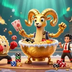 Jouez au casino fiable en ligne avec une ambiance festive et des personnages dynamiques.