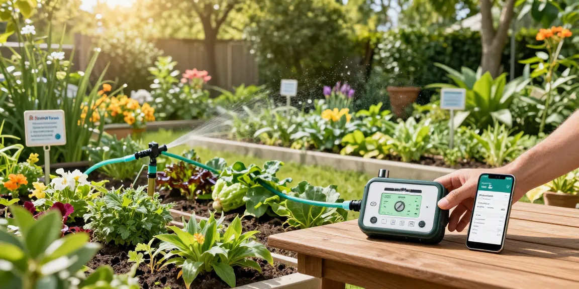 Rainpoint Irrigation Controllers being used in a vibrant garden setting for effective watering