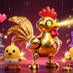 Expérimentez le jeu captivant dans un casino francais en ligne avec un robot en or et des drones survoltés.
