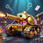 Découvrez le casino français en ligne avec une illustration 3D de jeu, casino miniature dans un tank.