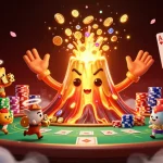 Dover Residences Showflat showcasing a vibrant casino scene with a golden volcano, poker elements, and treasure.