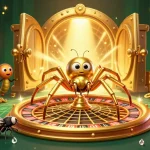 Pariez sur le meilleur site de pari en ligne entouré d'une toile d'araignée en or et de trésors scintillants.