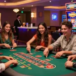 Exciting credit card casinos scene with friends playing table games and enjoying vibrant casino ambiance in 2026.