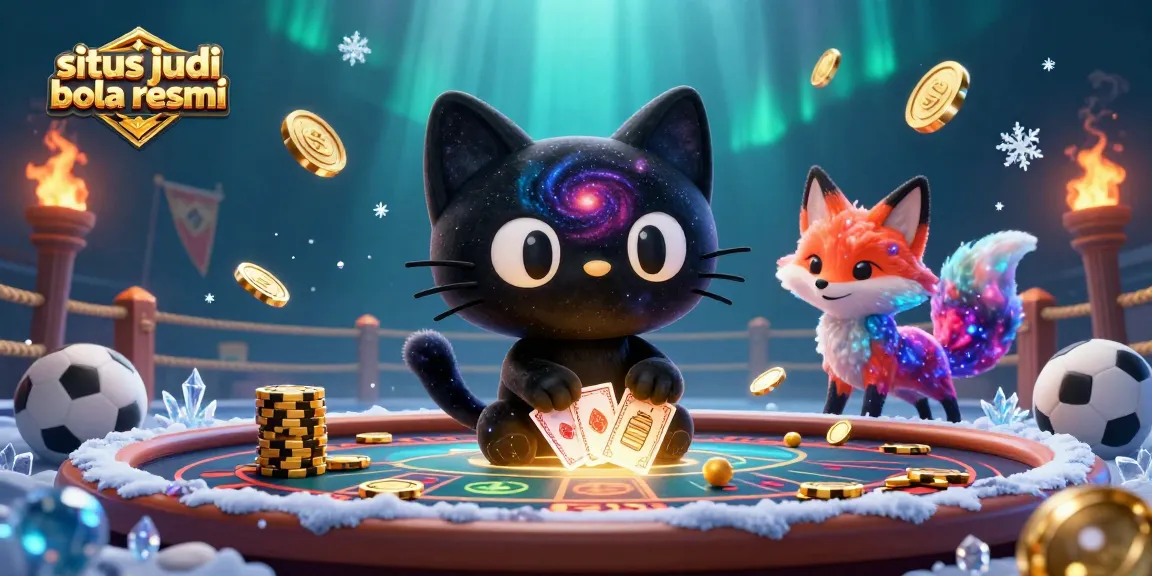 Engage in thrilling action with situs judi bola resmi showcasing dynamic sports betting scene and cosmic characters.