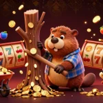 Jouez au casino français en ligne avec l'illustration d'un castor collectant des pièces d'or qui tombent d'un arbre.